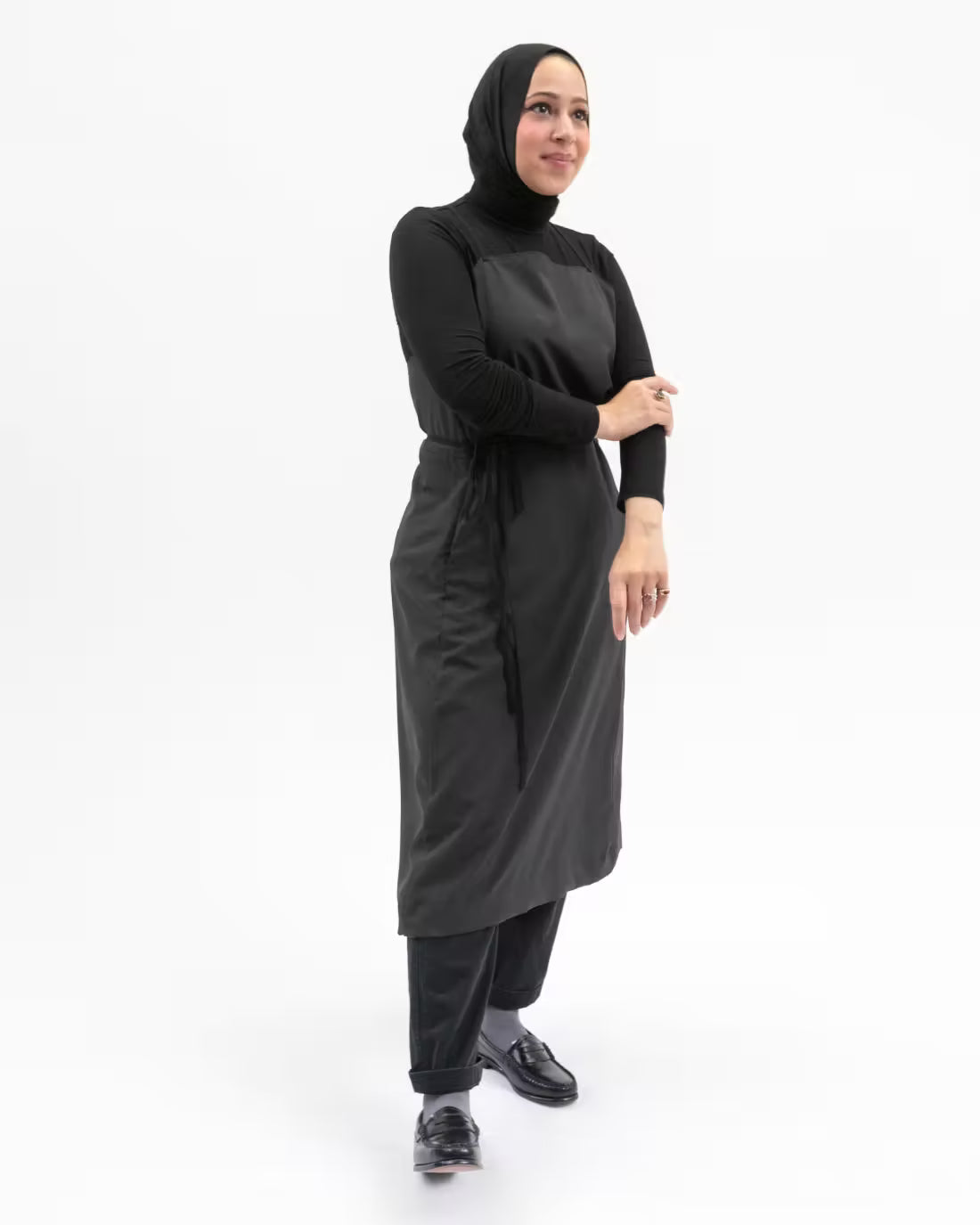 Fall Formal Cross Back Apron Dress