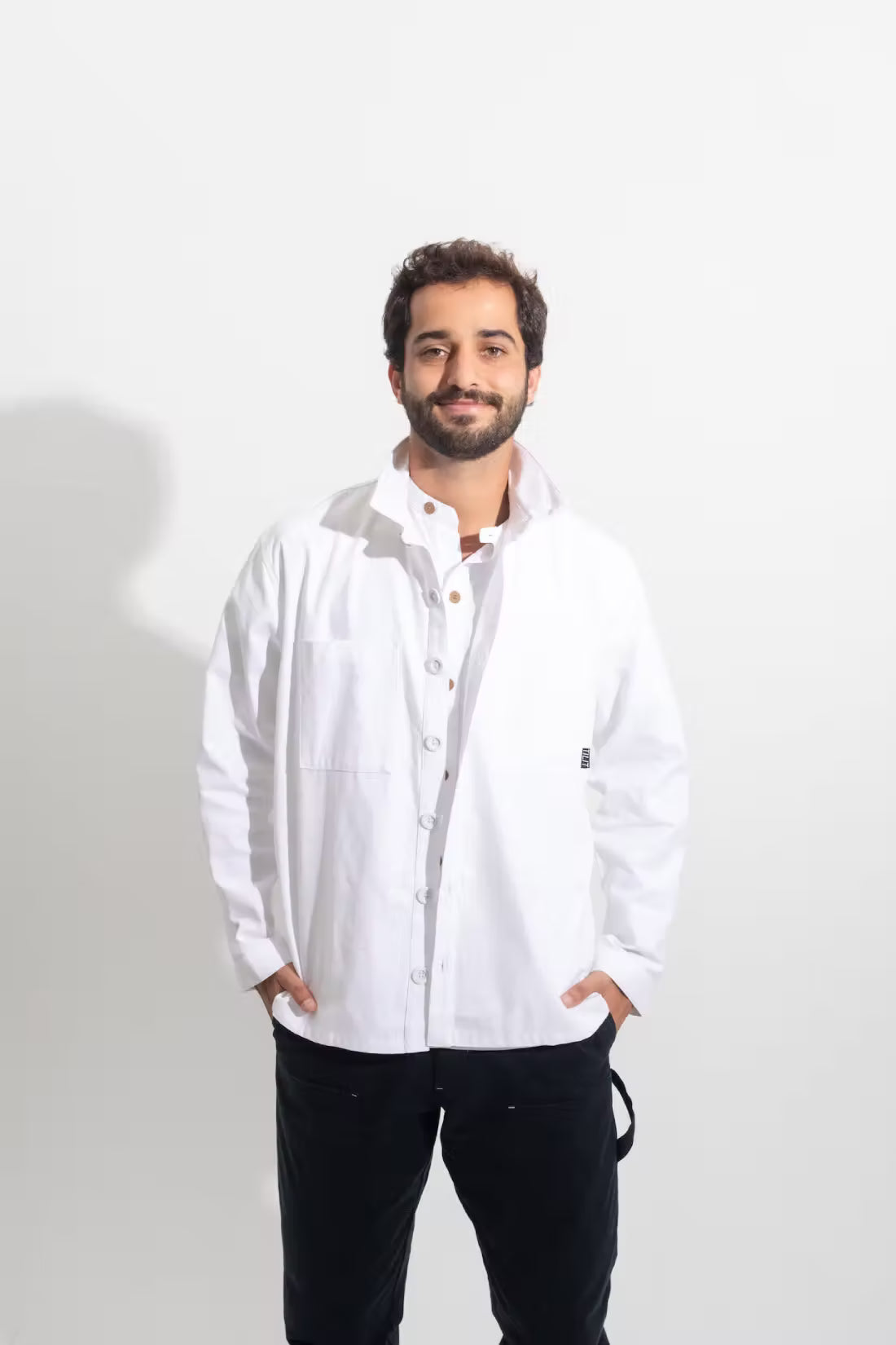 Utility Overshirt with Apron Neck Tab & 3 Pockets - TILIT NYC