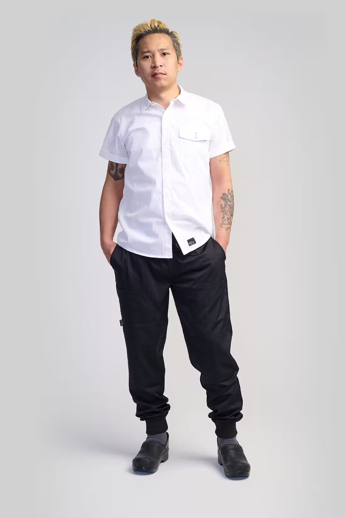 dress shirt with joggers Chef Jogger with Sporty Design & Rib-Knit Cuffs