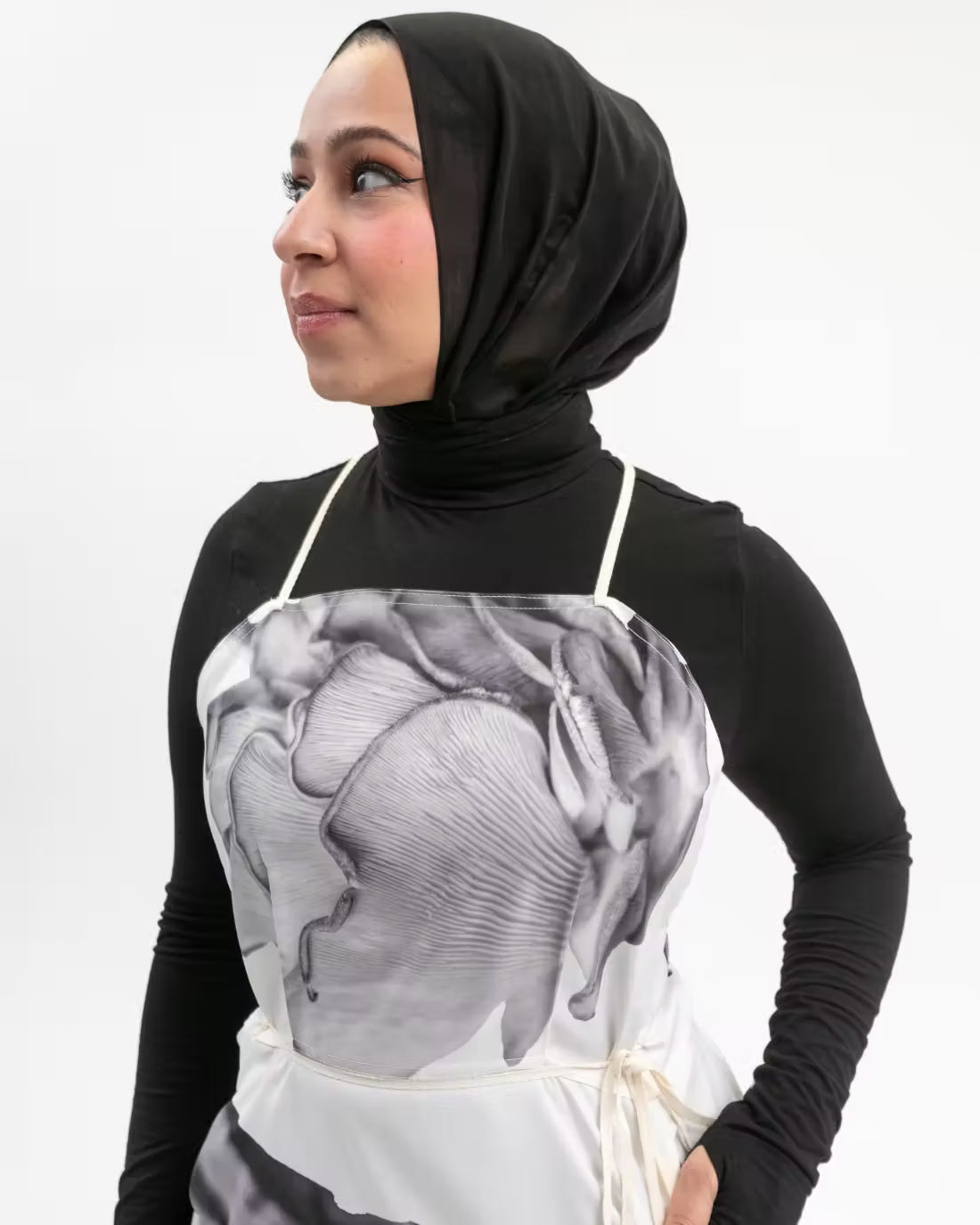 modern apron dress Fall Formal Cross Back Apron Dress Black/White / XL/2XL