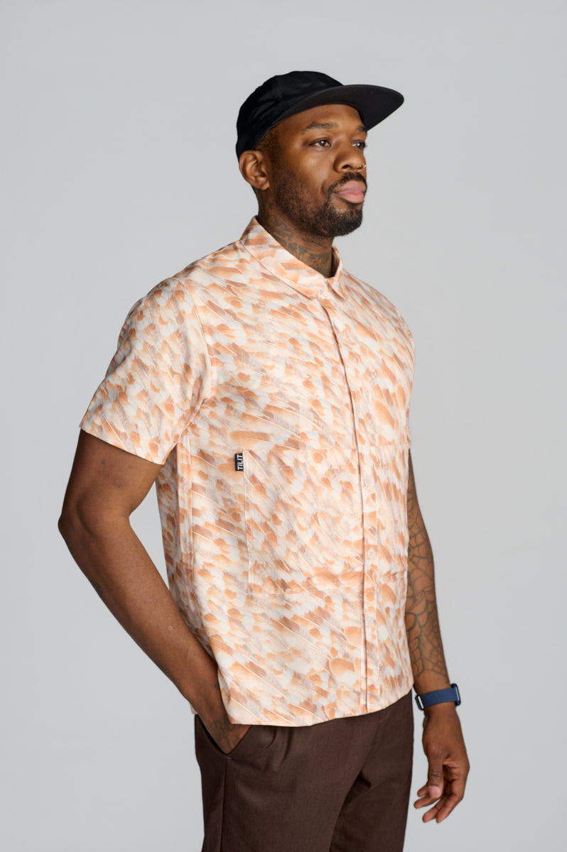 Feather Print Box Work Shirt | Chef Workwear Shirt | TILIT