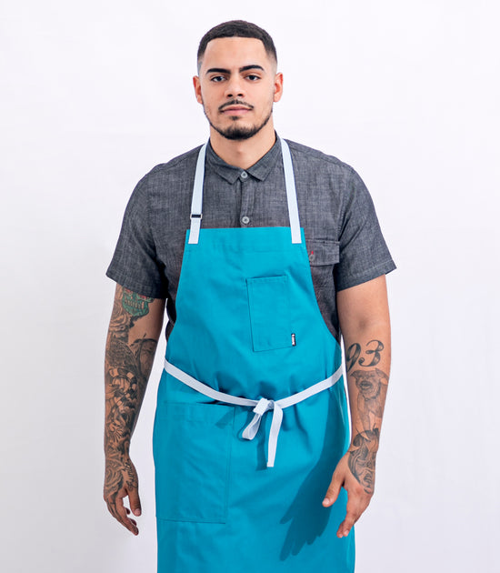 turquoise wrinkle free chef aprons