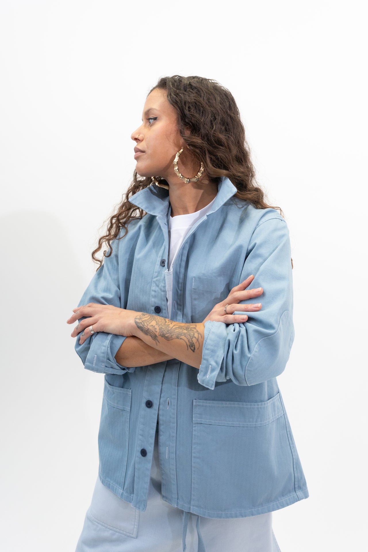 Over Easy Work Jacket Unisex Denim Chore Coats TILIT