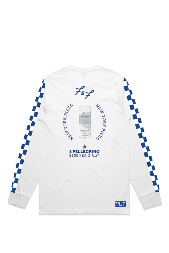 white f&f san pellegrino shirt