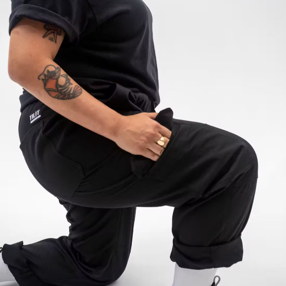 
                  
                    “Run the Pass” Black Tactical Drawstring Chef Pant with Six Pockets
                  
                