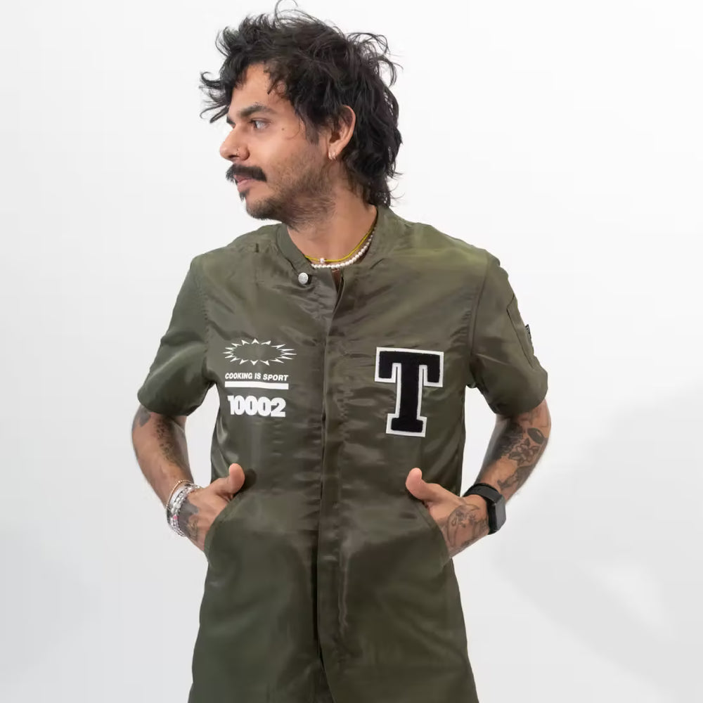 Cooking Is Sport Letterman Flight Jacket