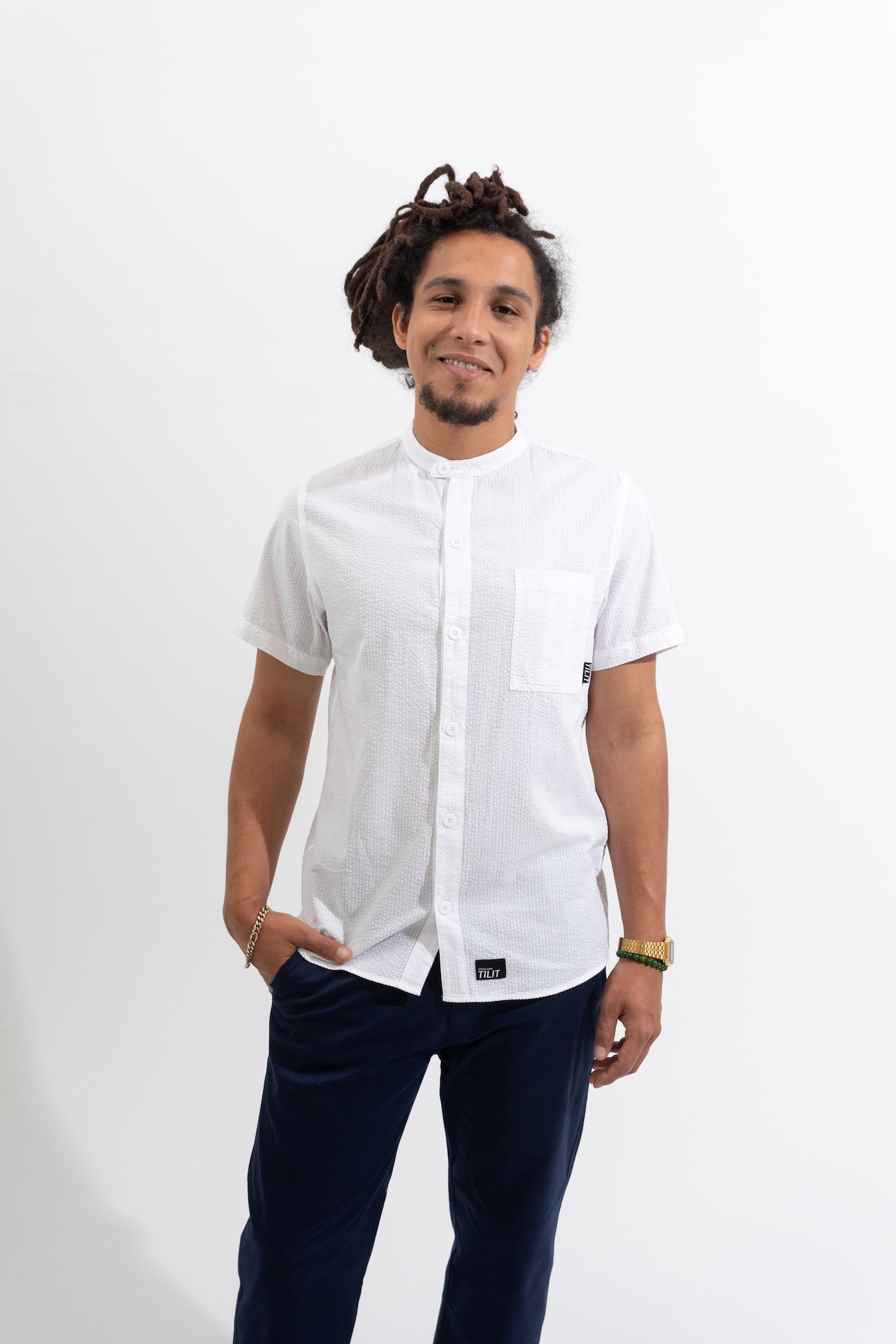 Seersucker Chef Shirt | Modern Hospitaliity Uniforms | TILIT