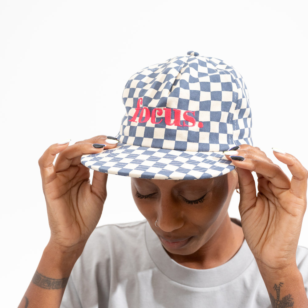 
                  
                    focus checkered hat
                  
                