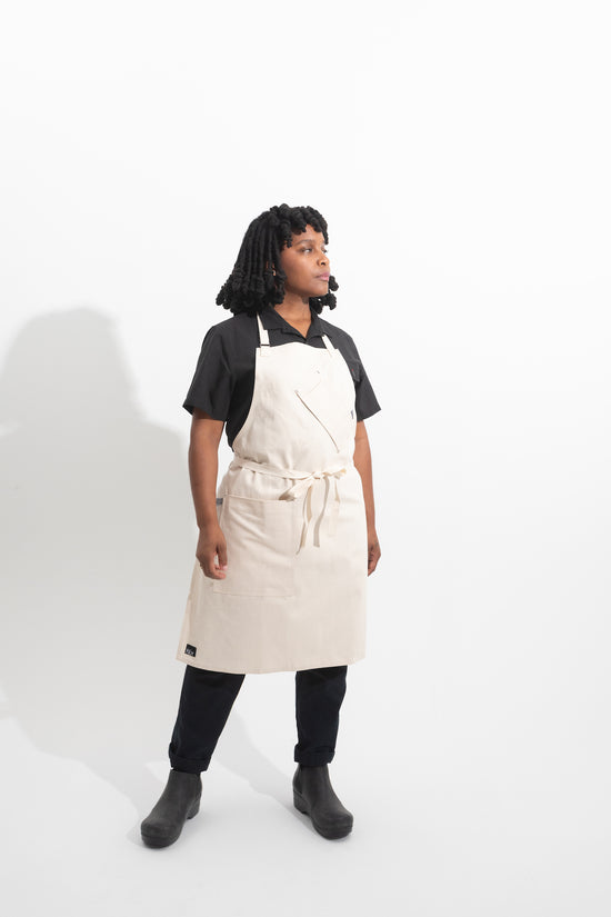 white chef's apron