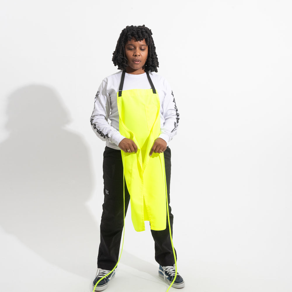 
                  
                    inked neon chef's apron
                  
                
