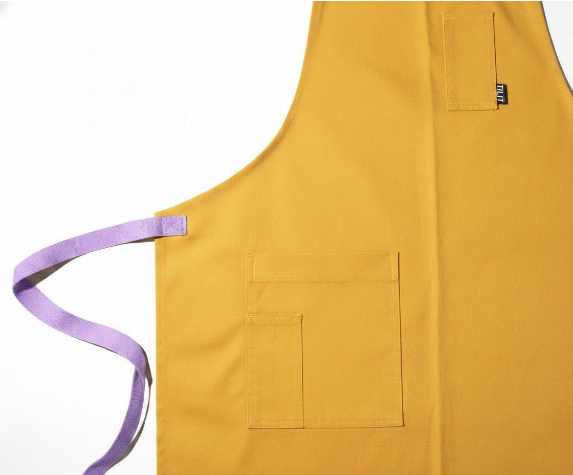 ColorSplash Apron of the Month - Jacinta’s Buttercup Yellow Chef Apron