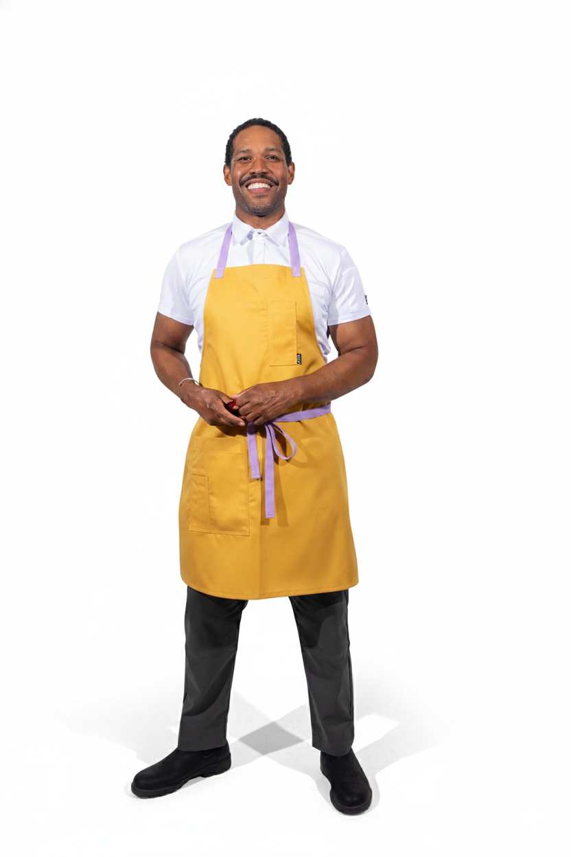 ColorSplash Apron of the Month - Jacinta’s Buttercup Yellow Chef Apron