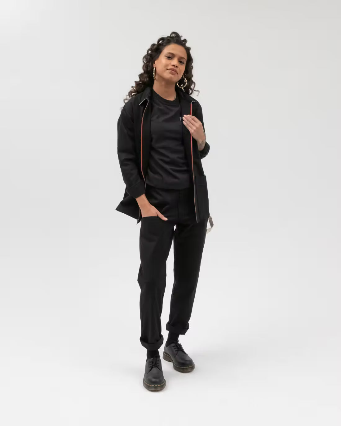 "FOCUS" Zipper Chore Coat