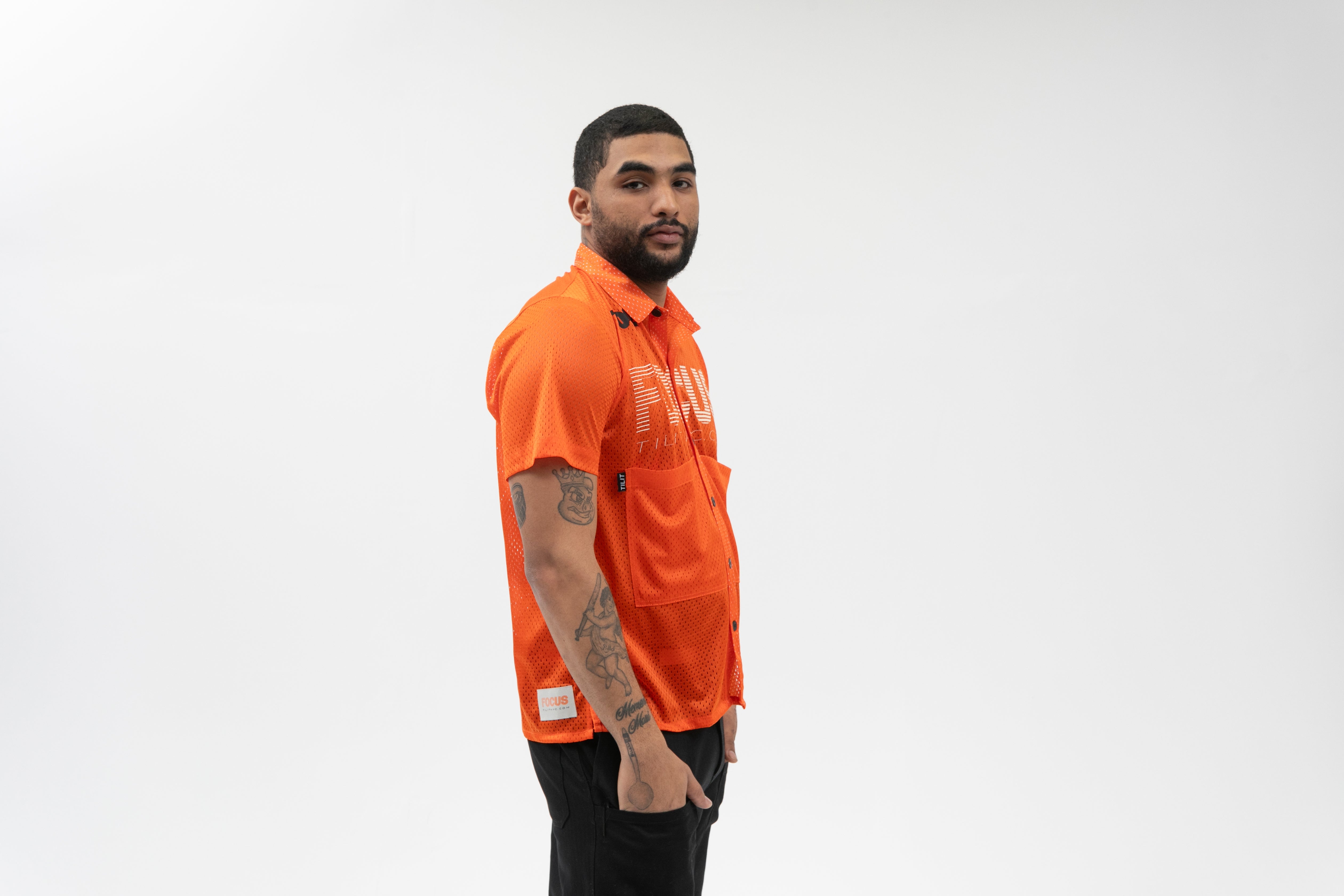 TILIT mesh box workshirt in orange