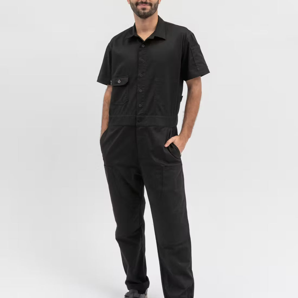 パンツ stein jumpsuit short sleeve Men's Short Sleeve Jumpsuit with Stretch Twill Fabric - TILIT NYC