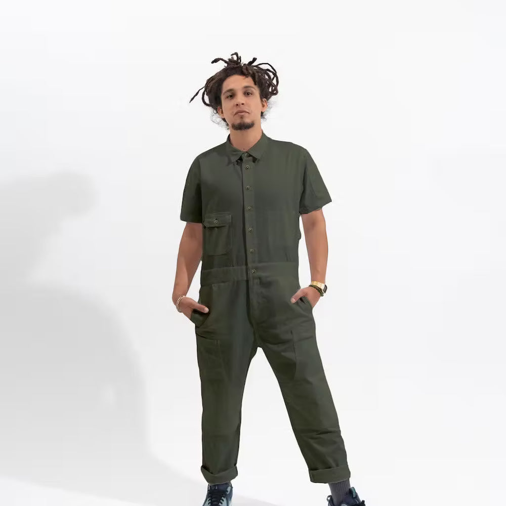 Men's Vintage Green Short Sleeve Jumpsuit TILIT NYC