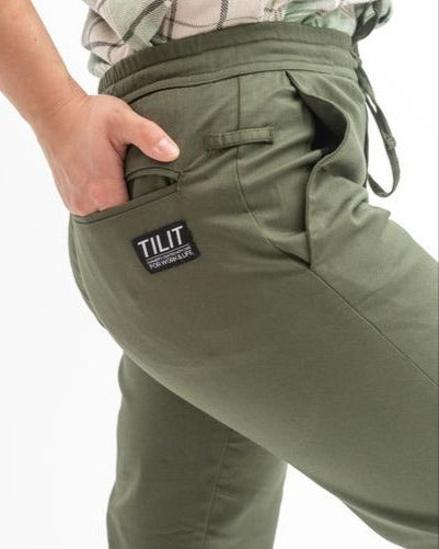 TILIT Unisex Essentials Pants in Olive Green 