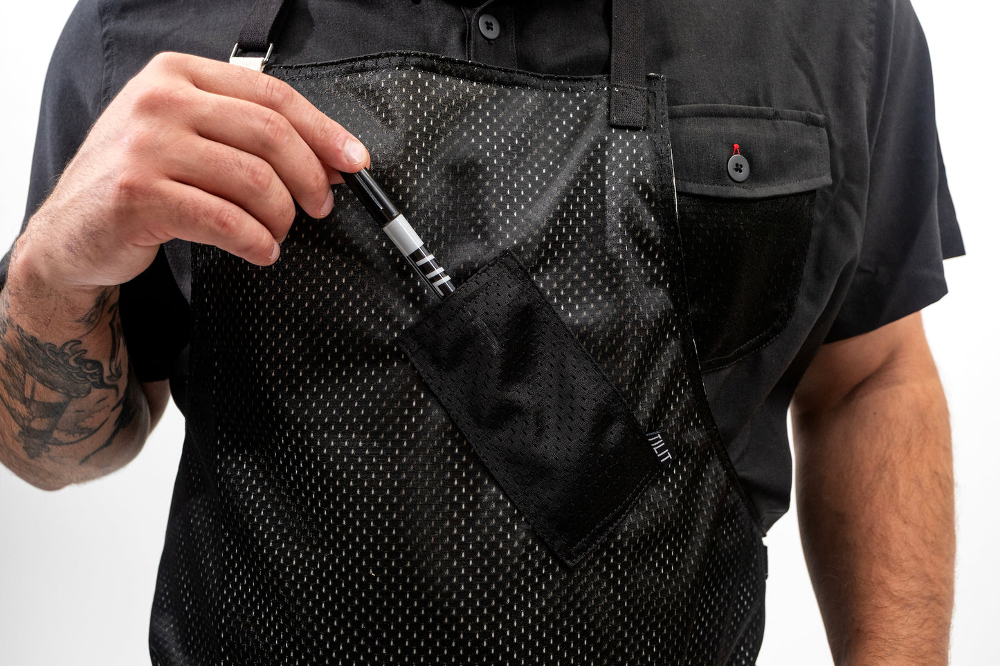 “Run the Pass” Chef Mesh Apron with Adjustable Straps & 2 Pockets