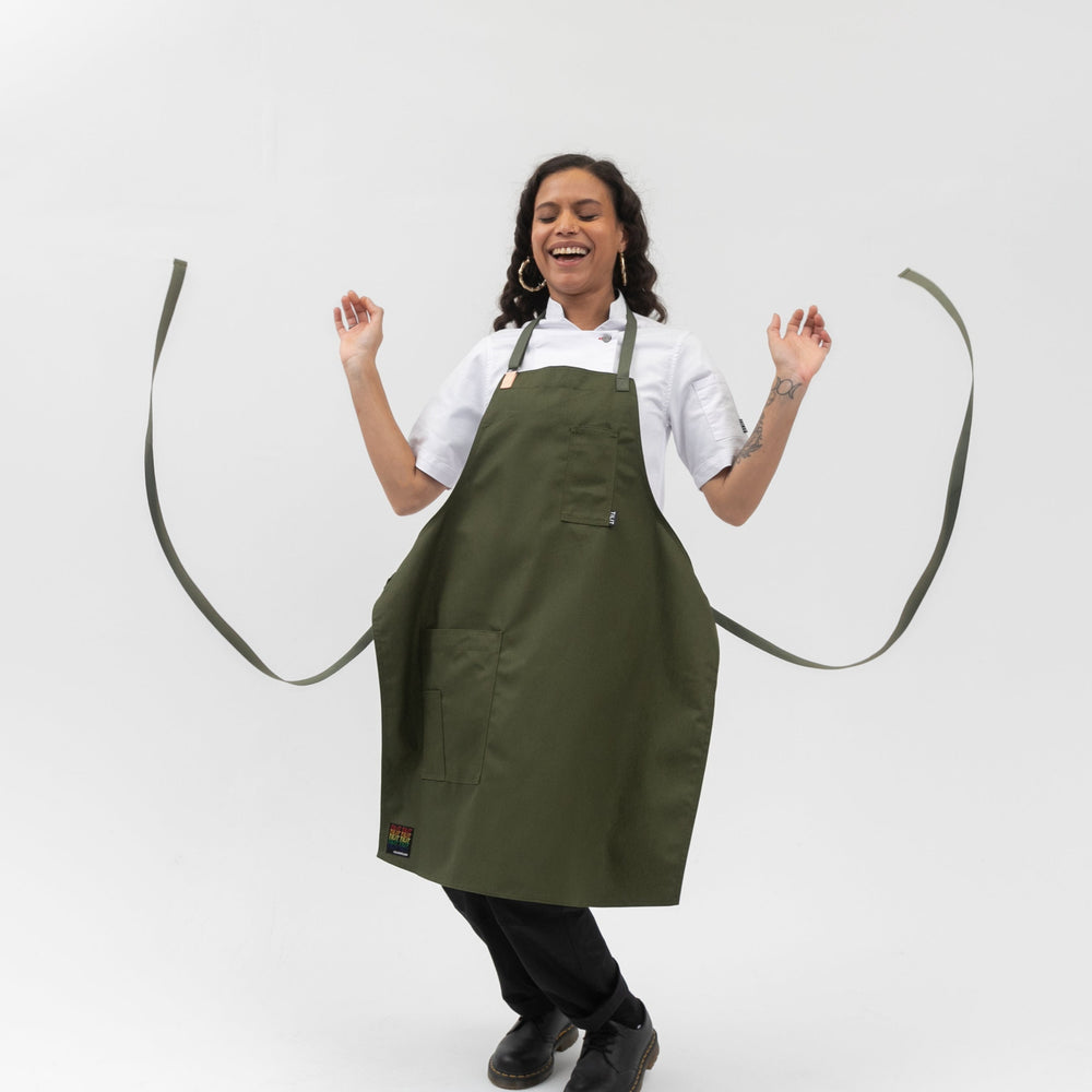 TILIT ColorSplash Apron in Olive Green