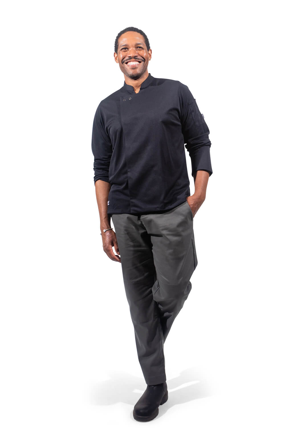 Long Sleeve TILIT Men's Chef Coat in Black