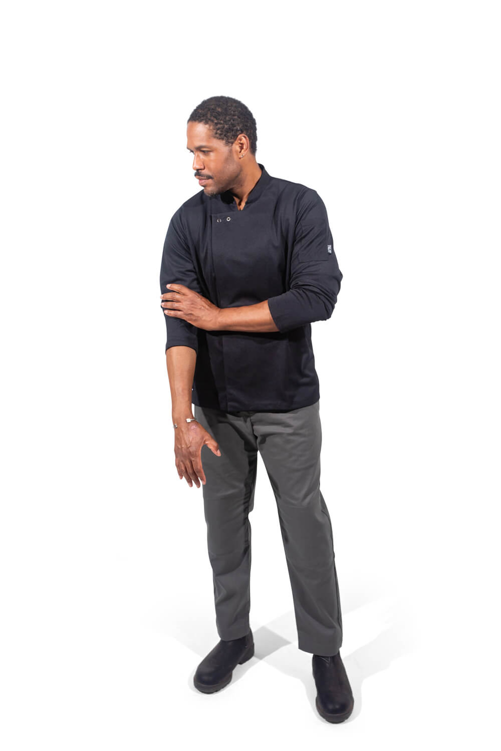 Long Sleeve TILIT Men's Chef Coat in Black