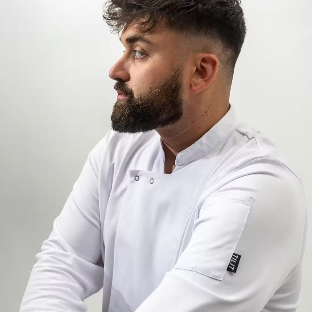 Long Sleeve TILIT Men's Chef Coat in White