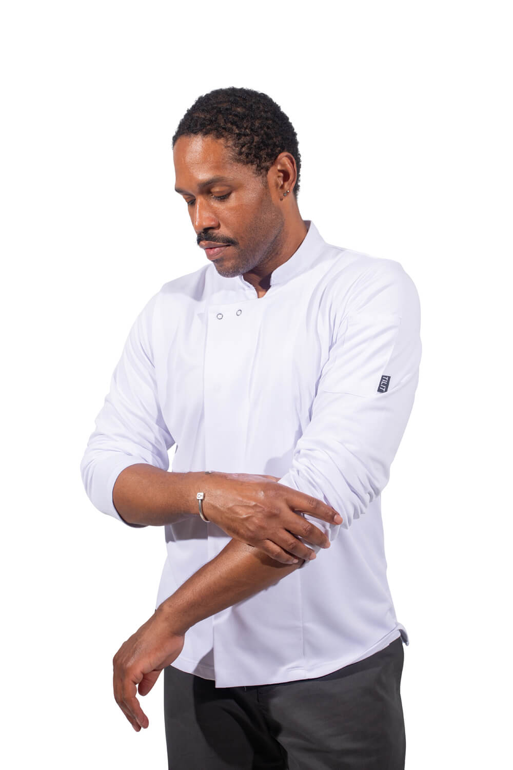 Long Sleeve TILIT Men's Chef Coat in Black