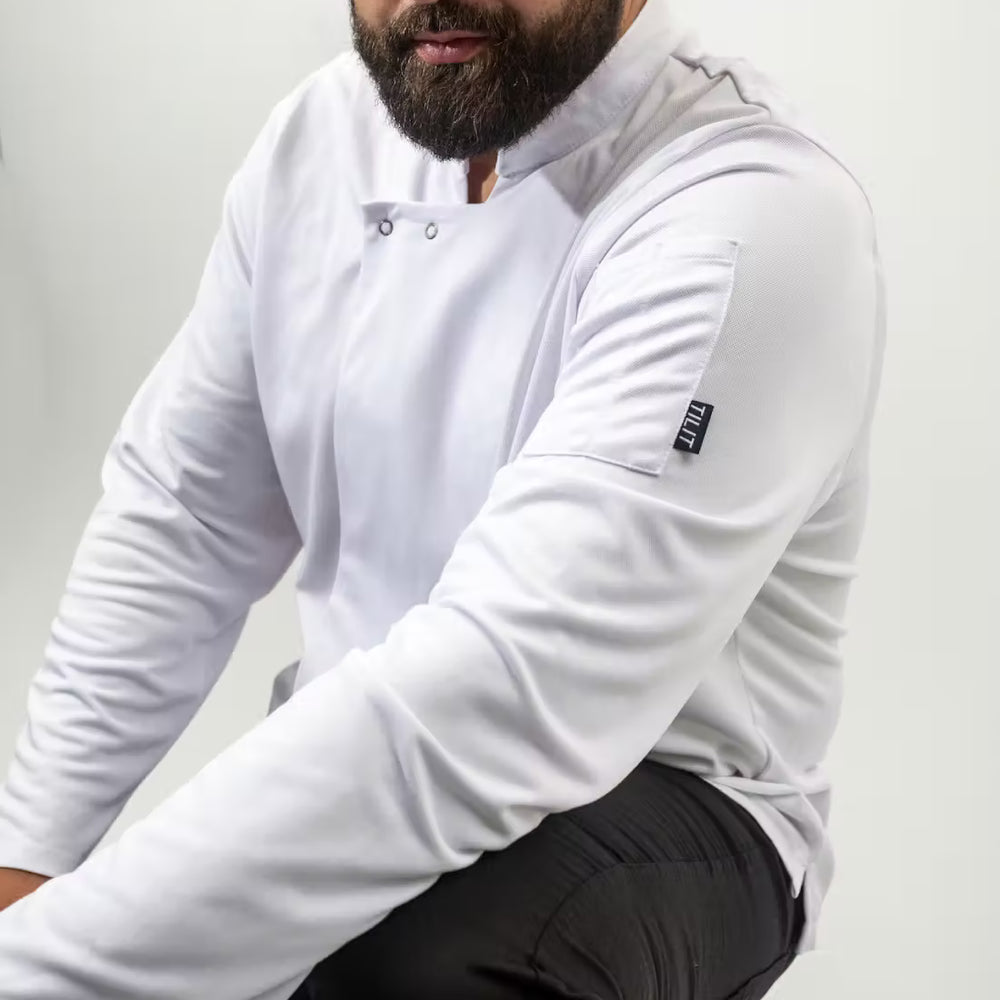Long Sleeve TILIT Men's Chef Coat in White