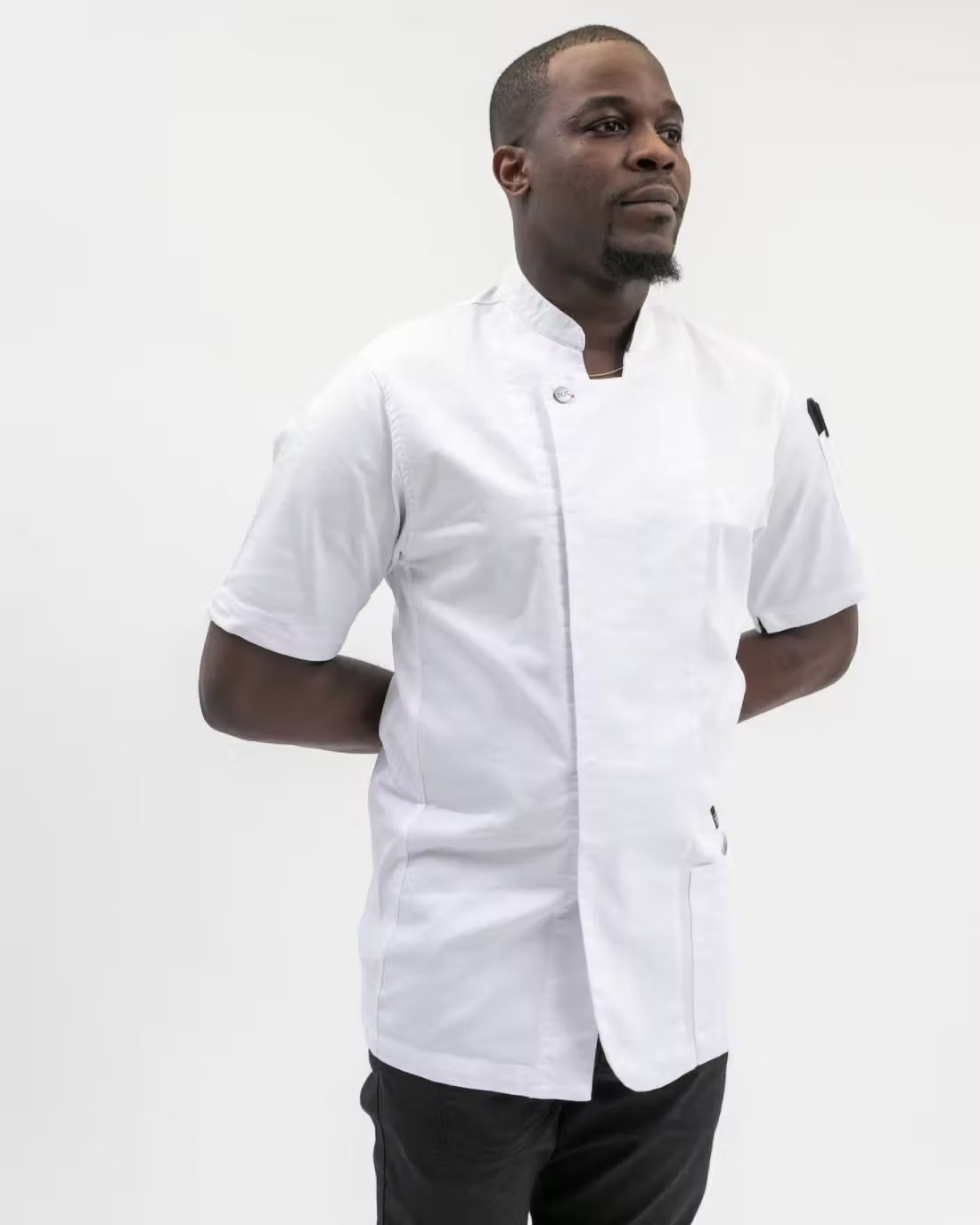 TILIT Men's Chef Coat Short Sleeve in White