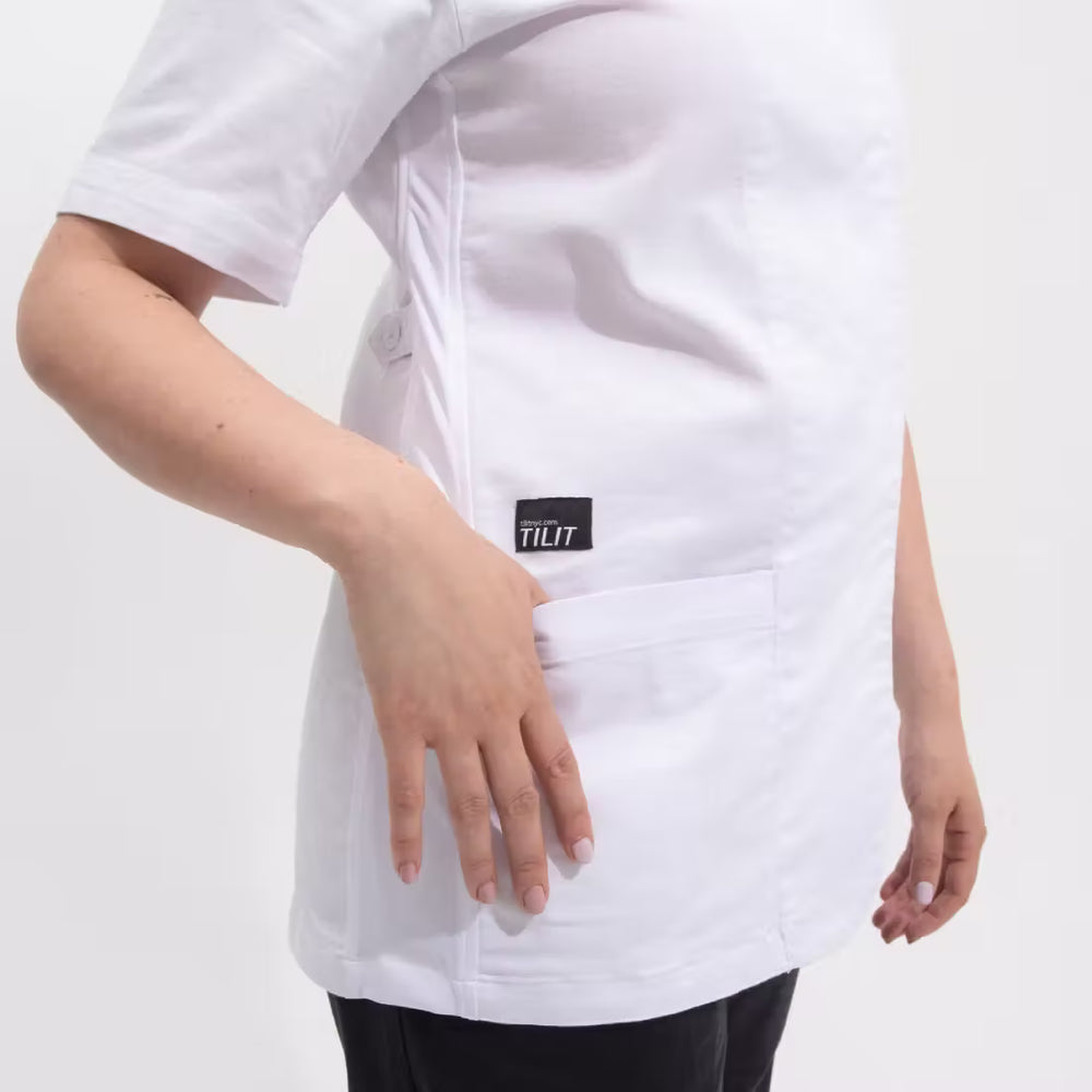 
                  
                    TILIT Women's Short Sleeve Chef Coat in White
                  
                