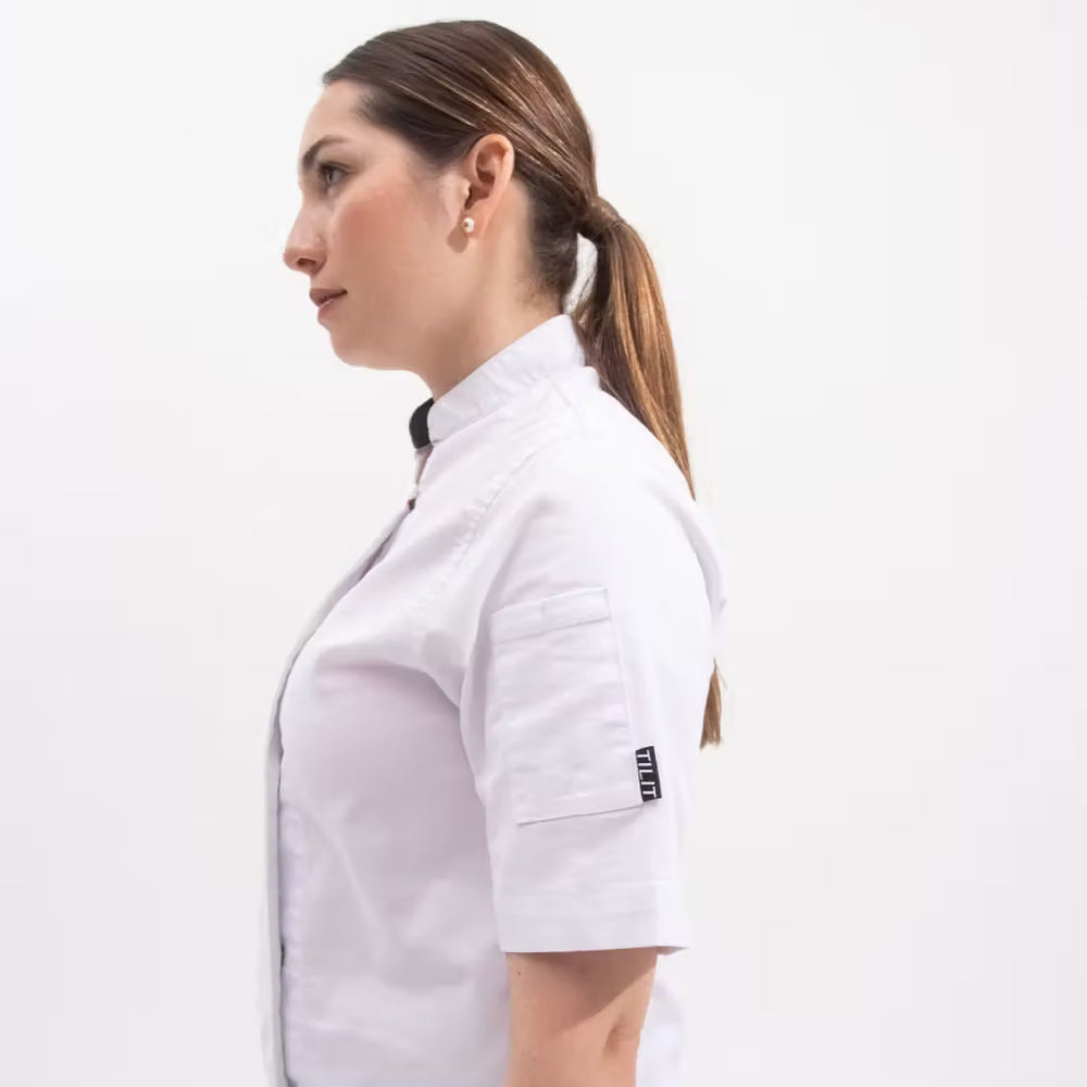 
                  
                    TILIT Women's Short Sleeve Chef Coat in White
                  
                