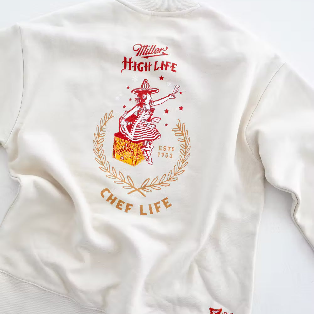 
                  
                    TILIT x Miller High Life "Chef Life Holiday Crewneck"
                  
                