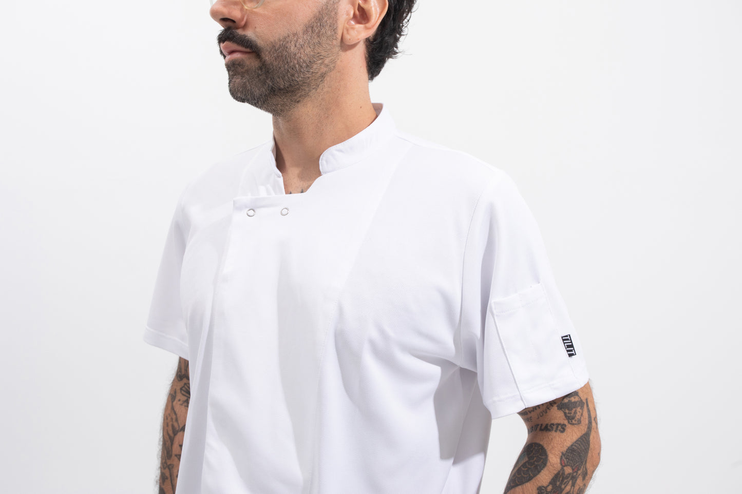 white tilit chef coat