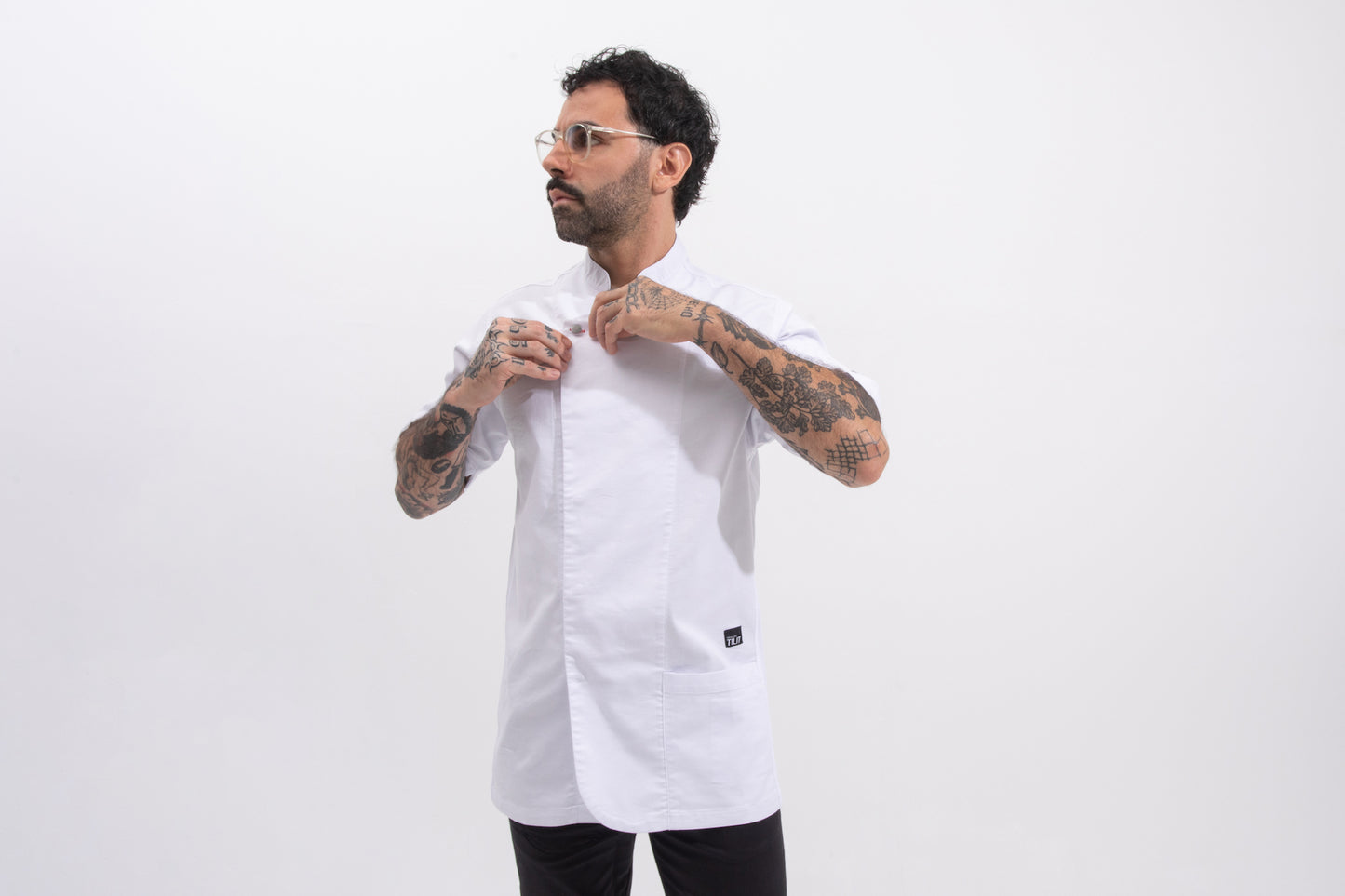 Load image into Gallery viewer, mens short sleeve chef coat 
