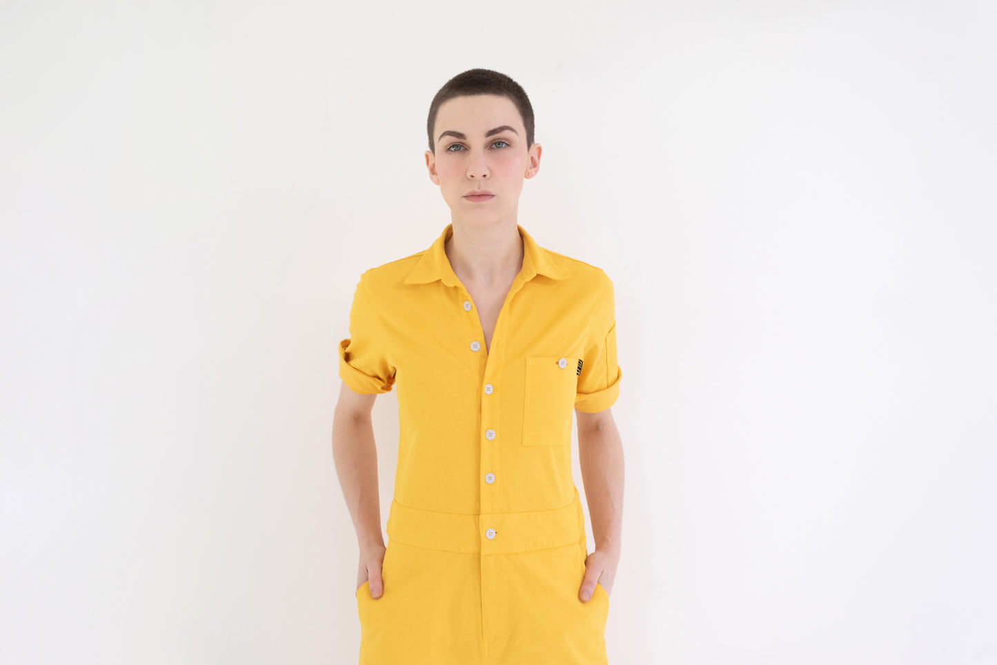 yellow chef jumpsuit for women