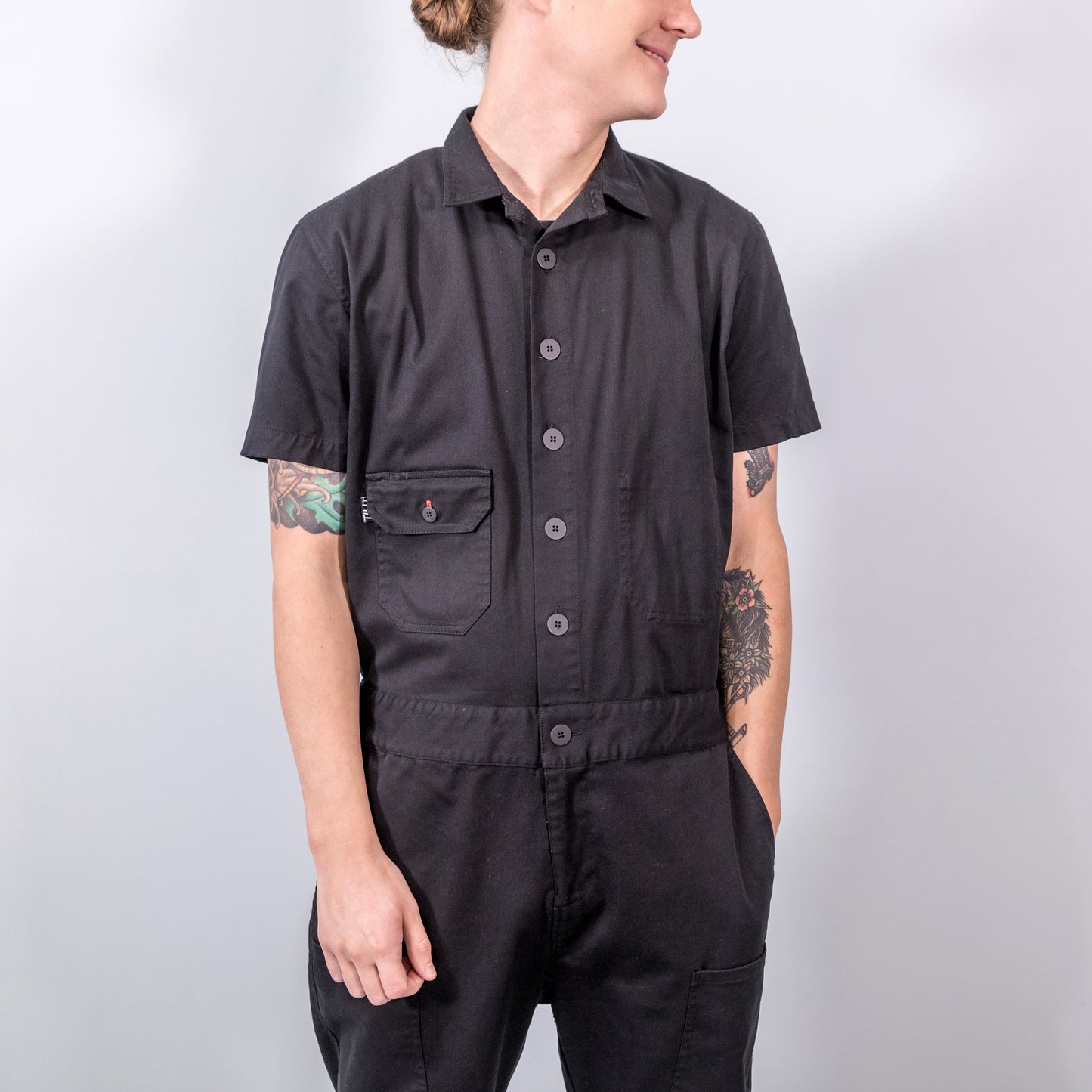 Dickies Dickies Embroidered Button-front Coverall Jumpsuit in Blue