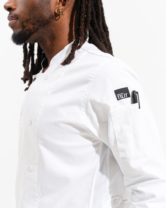 Long Sleeved Men's Chef Coat - Side