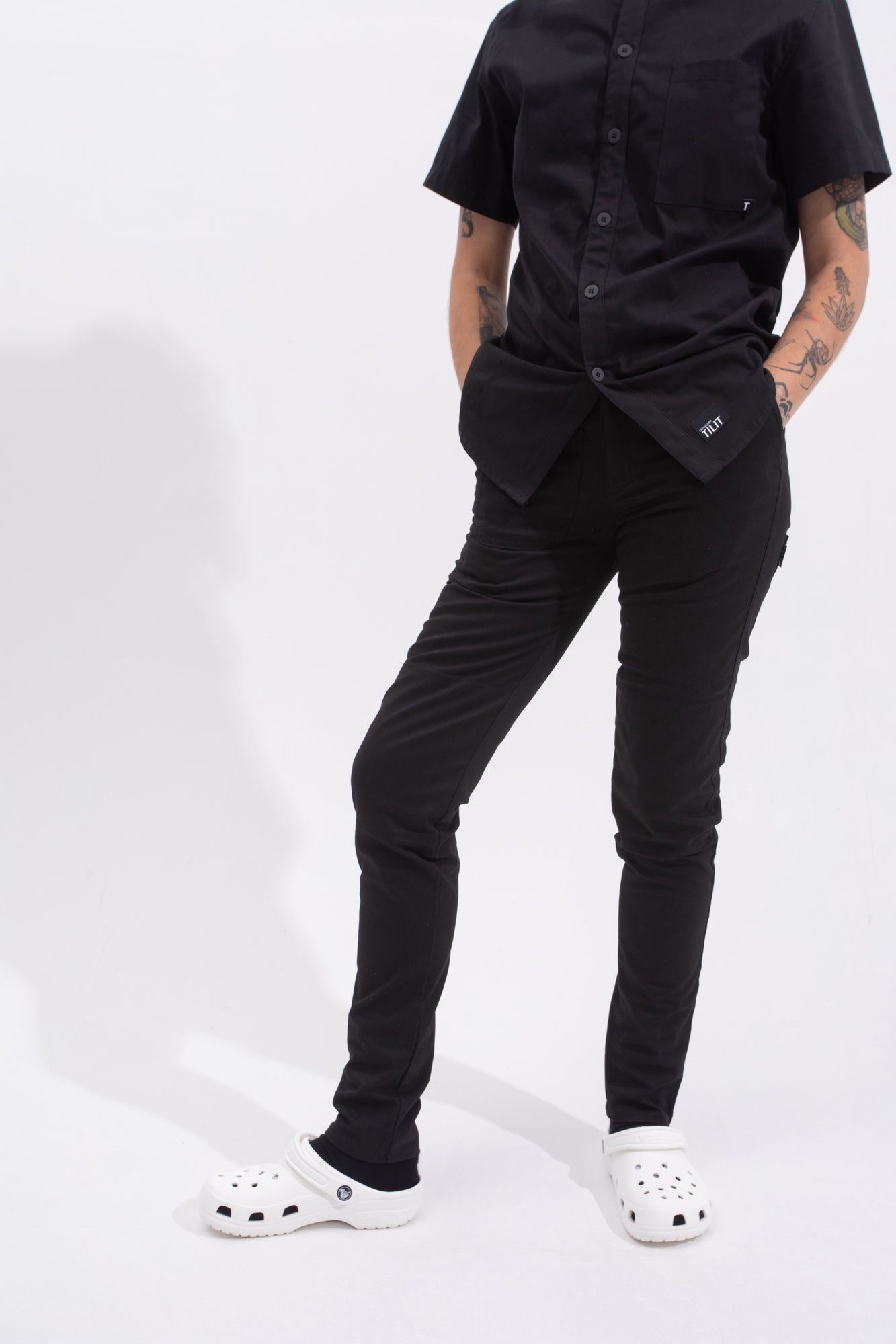 Black Chefs Pants | Modern Slim Fit Uniform Pants – Tilit
