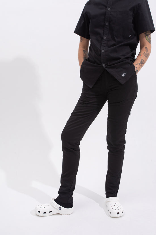 black chefs pants