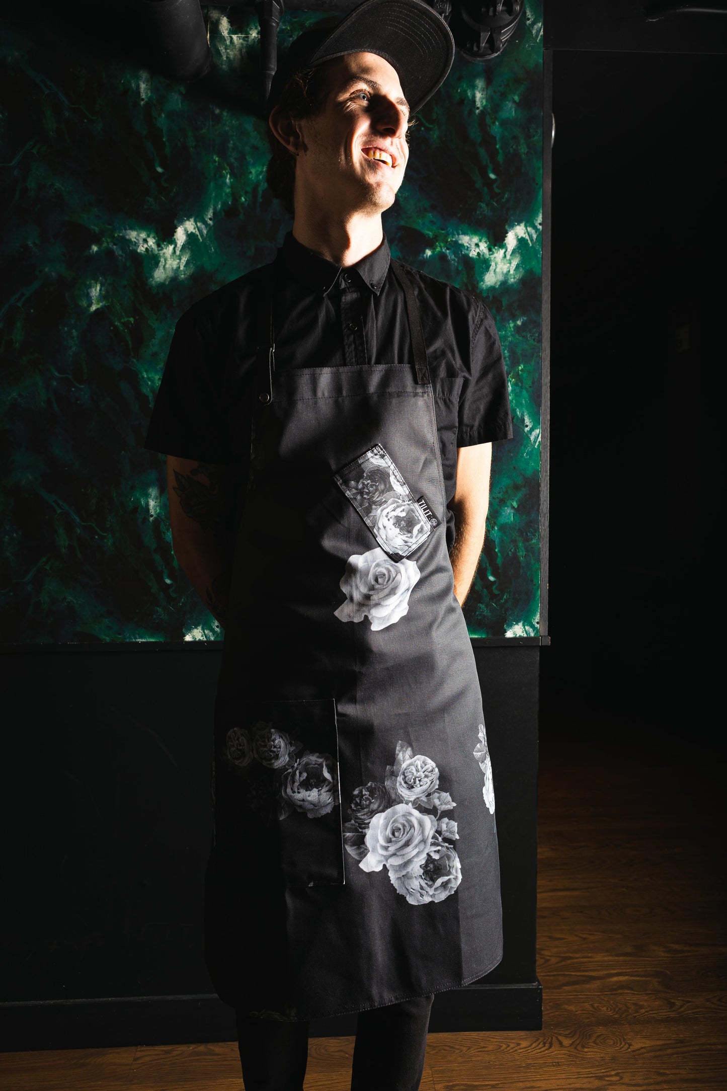 Load image into Gallery viewer, Death &amp;amp; Co. Floral Apron
