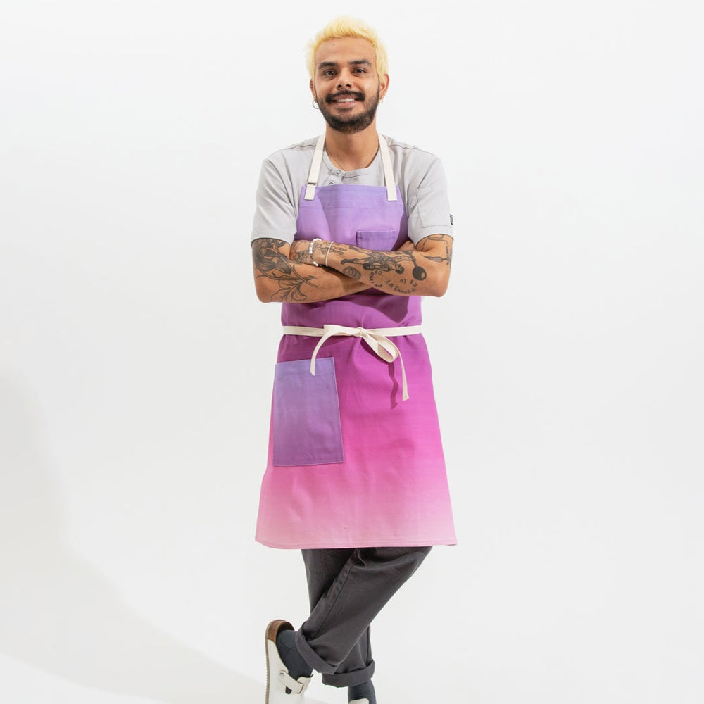 Ombre Canvas Apron — Purple