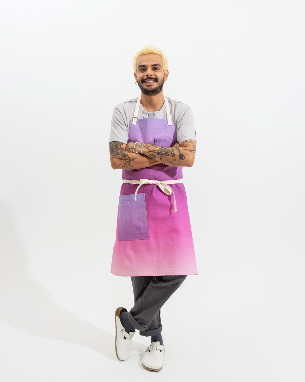 Ombre Canvas Apron — Purple
