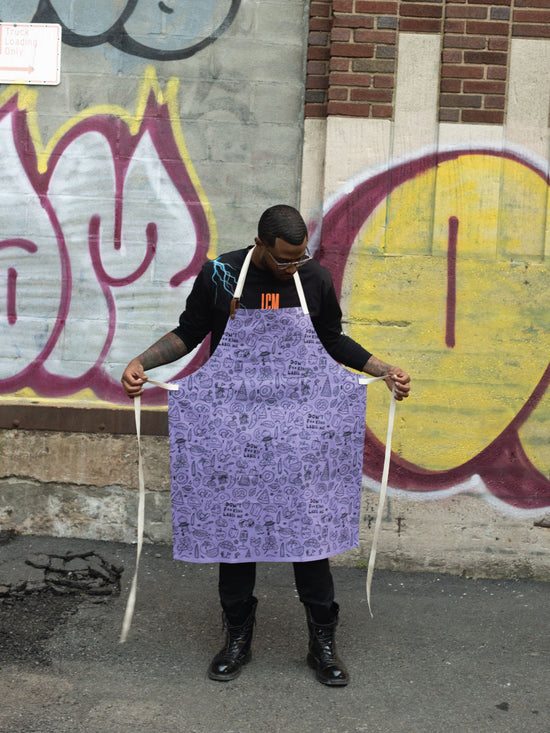 kwame purple apron