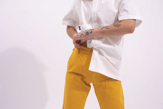 yellow chef pants